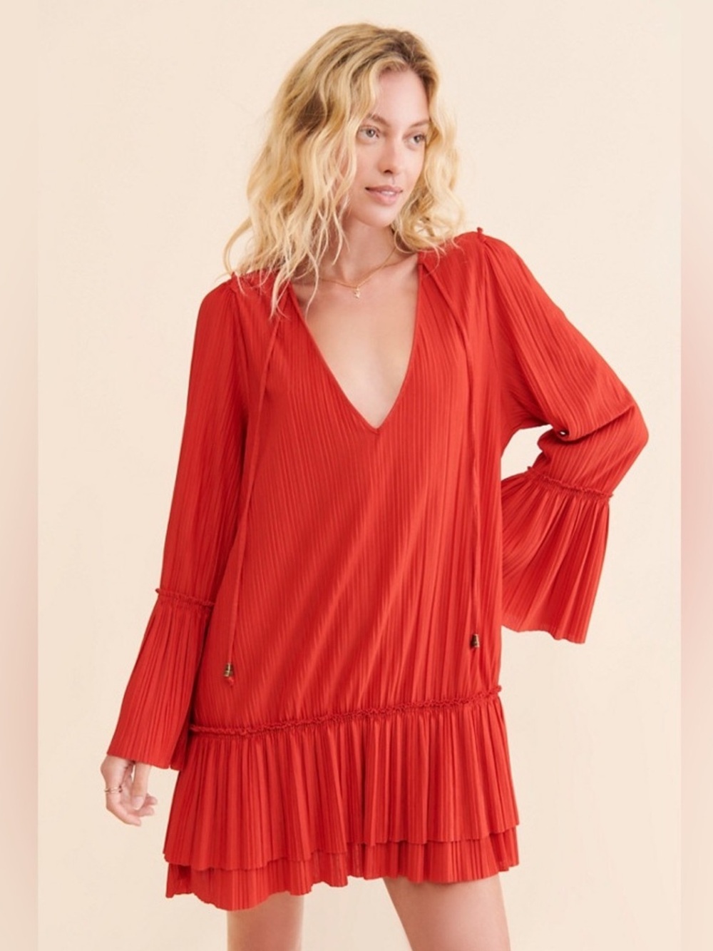 FREE PEOPLE CAN’T HELP IT PLEATED MINI DRESS